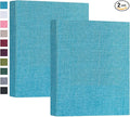 Mublalbum 2 Pack Small 5x7 Photo Album, 52 Pockets, Linen Cover,Blue | Linen Cover, Portable Mini Picture Book, Holds 52 Vertical Pockets for Artwork Postcards, Picture Storage by Mublalbum