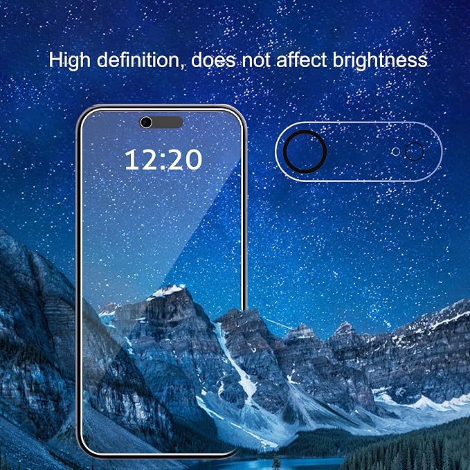 Ailun Privacy Screen Protector+Camera Lens Protector for iPhone Air /17 Air | 3+3 Pack, 6.5 inch, Installation Frame, Dynamic Island Compatible, Anti Spy, Tempered Glass, Not for iPhone17/Pro/ProMax - Image 3