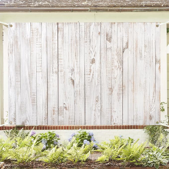Rustic Wood Backdrop 10x10 FT Vintage White Wooden Floor Backdrops for Photography Old Wood Wall Background Decor Baby Shower Wedding Birthday Party Photo Studio Props - Image 3